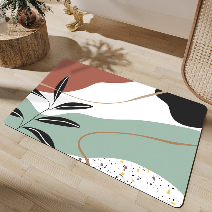 Cheerful Floral Design Indoor Area Mat Bowlift