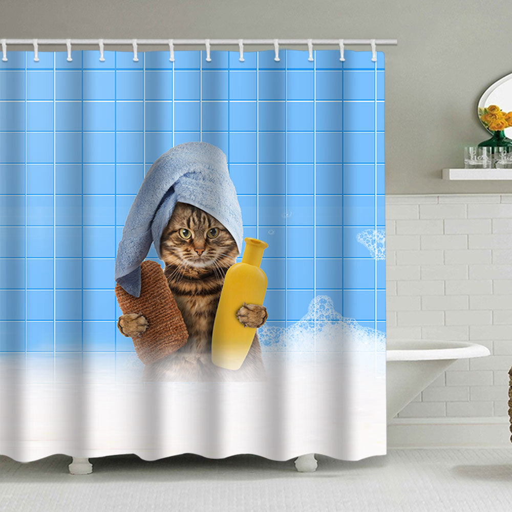 Artistic Dog Illustration Shower Curtain Bowlift