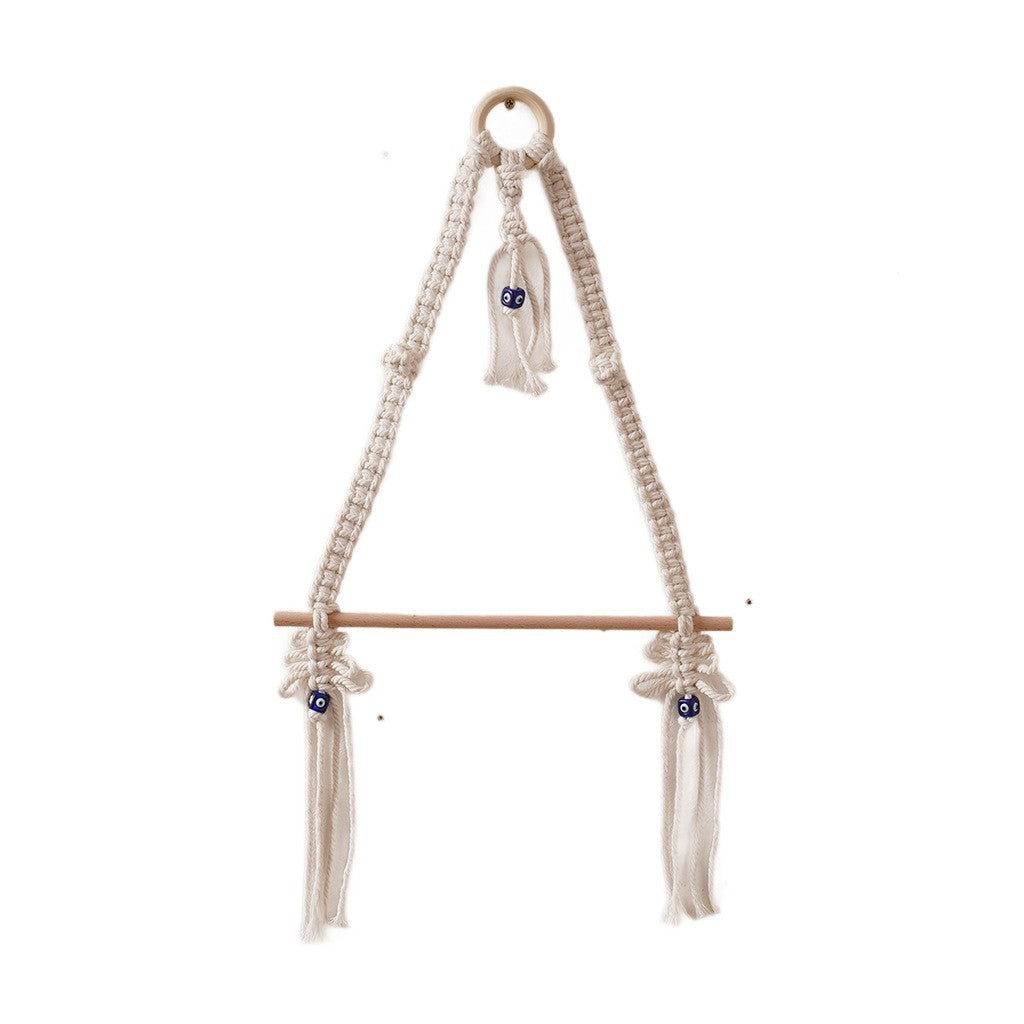 Macrame Hanging Plant Holder with Wooden Rod Bowlift
