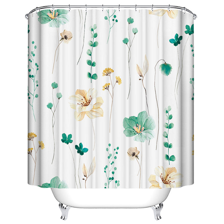 Leafy Floral Shower Curtain Bowlift