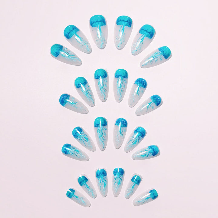 Artistic Jellyfish Design Nail Art Bowlift