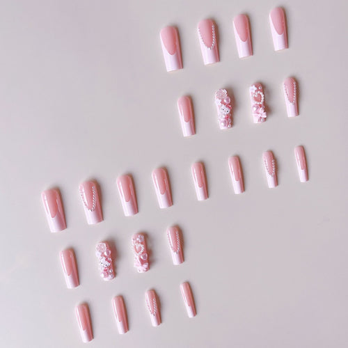 Acrylic nail set with playful 3D accents and pearl details Bowlift