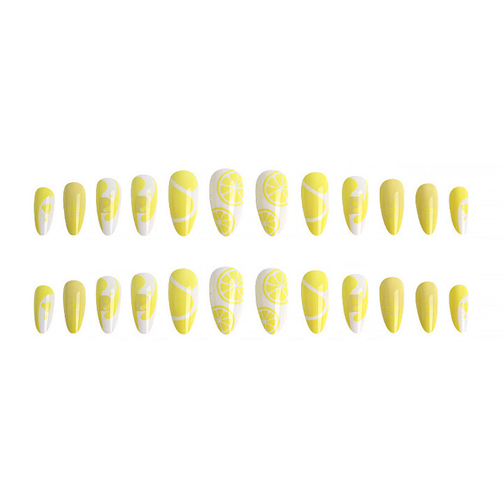 Artificial nails with fruity lime motif Bowlift