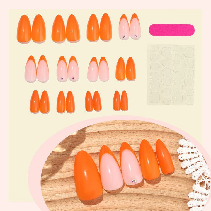 Stiletto Shape Press-On Nail Set with Decorative Elements Bowlift