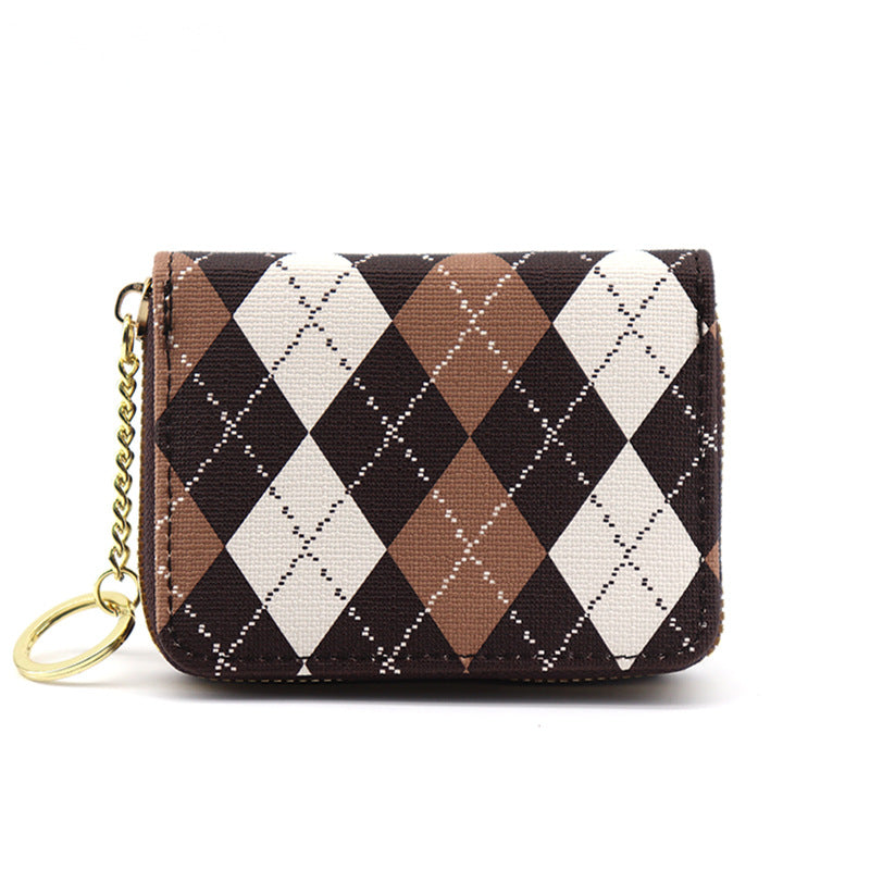 Elegant Argyle Pattern Coin Purse