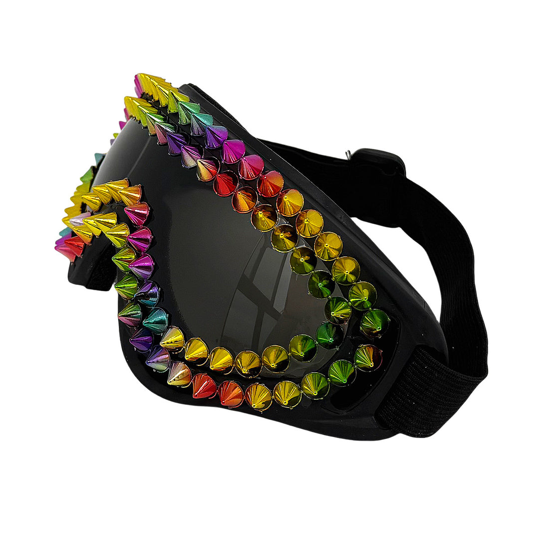 Ladies extravagant ski goggles with colorful studs Bowlift