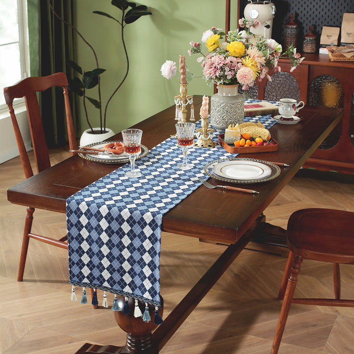 Elegant Checked Table Runner