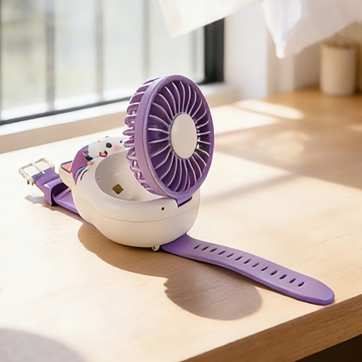 Women Portable Handheld Fan with Cute Cat Design Bowlift