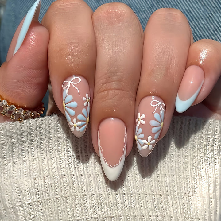 Floral Decorative Press-On Nails Bowlift