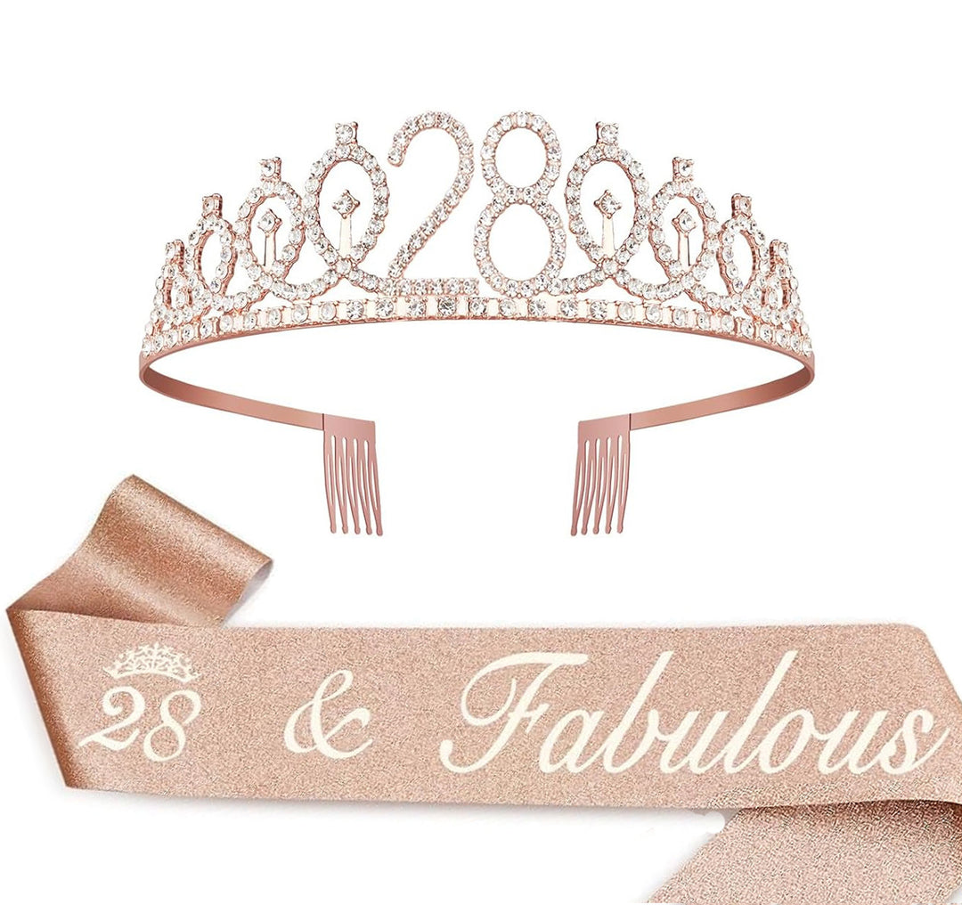 Ladies Crystal Princess Crown with 30 & Fabulous lettering Bowlift