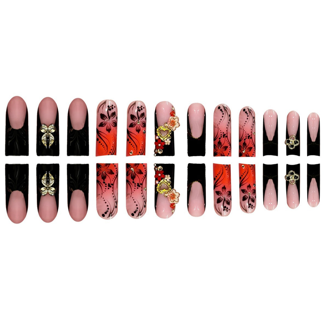 Artistic Long Stiletto Press-On Nails Bowlift