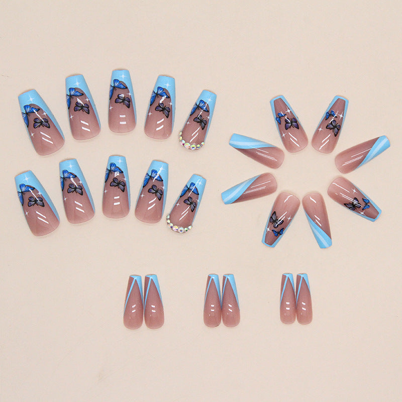 Decorative Butterfly Press-On Nail Tips Bowlift