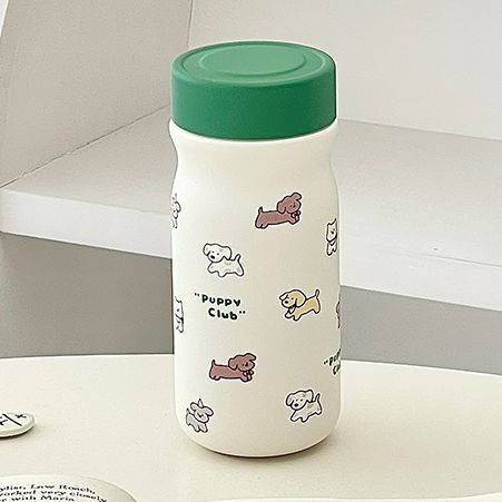 Ladies Insulated Water Bottle with Cute Dog Motif Bowlift