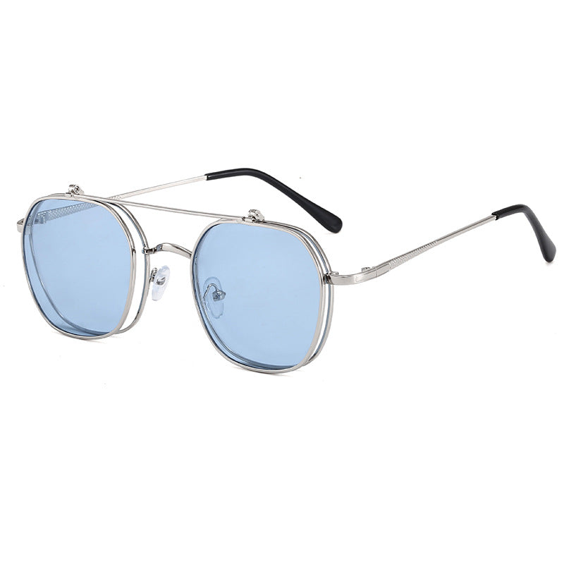 Women's geometric oversized sunglasses with elegant golden frame Bowlift