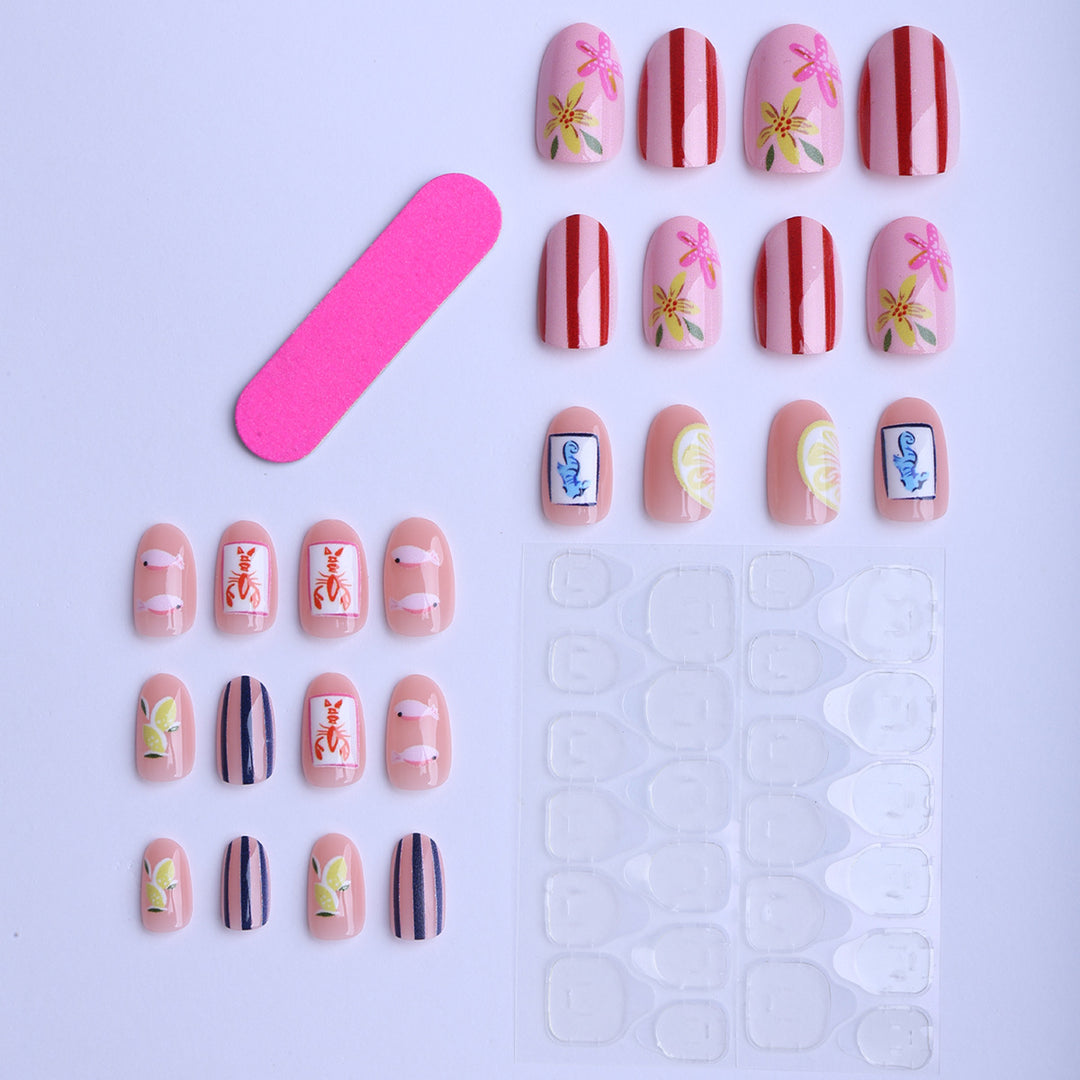 Artful fingernails with tropical designs Bowlift