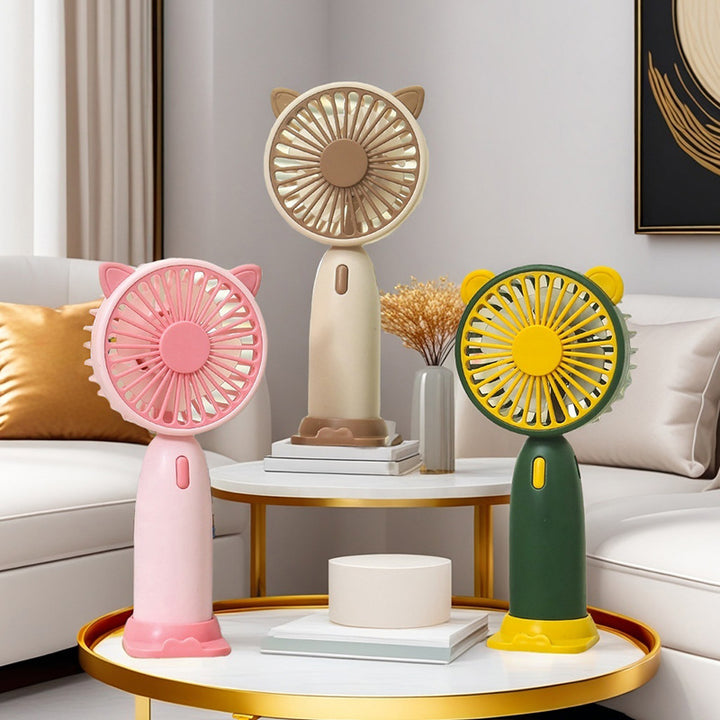 Women's Portable Hand Fan with Cute Animal Design Bowlift