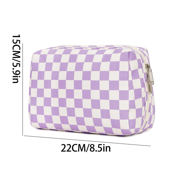 Stylish cosmetic bag with checked pattern Bowlift