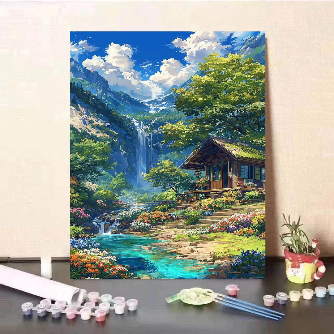 Scenic Waterfall Canvas Art Print Bowlift
