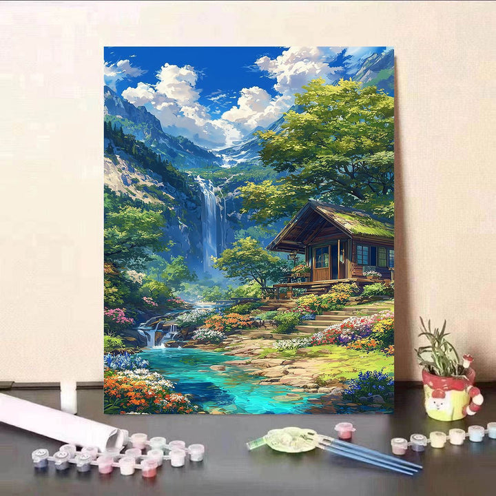 Scenic Waterfall Canvas Art Print Bowlift