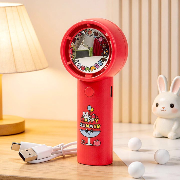 Ladies Portable Hand Fan with Playful Design Bowlift
