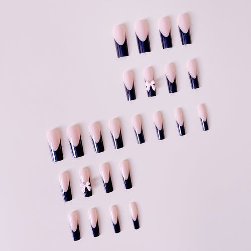 Artful Nail Extensions with Bow Design Bowlift