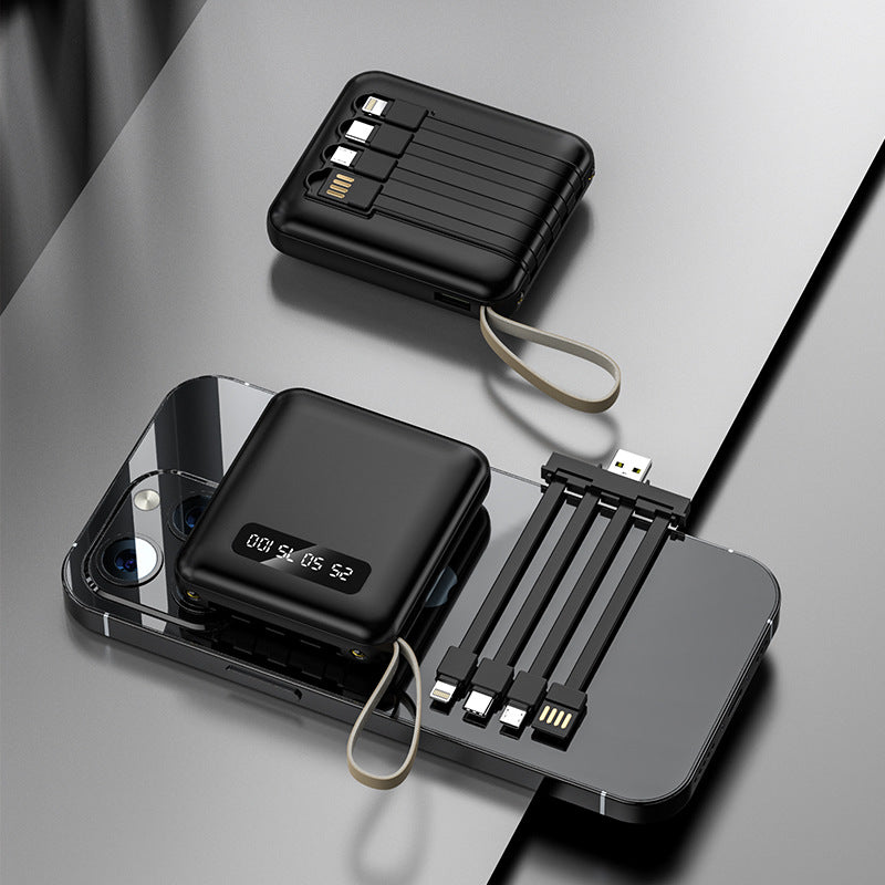 Multifunctional power bank with integrated charging cable Bowlift