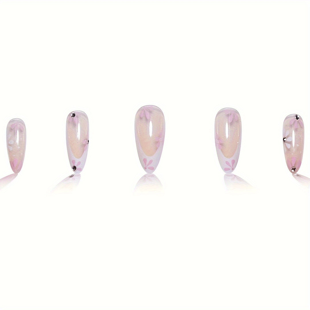 Floral Art Acrylic Nail Set Bowlift