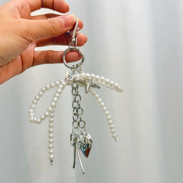 Pearl and Bow Charm Keychain Bowlift