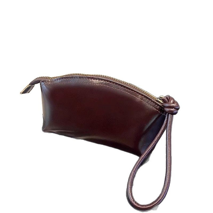 Sleek Faux Leather Zippered Cosmetic Bag Bowlift