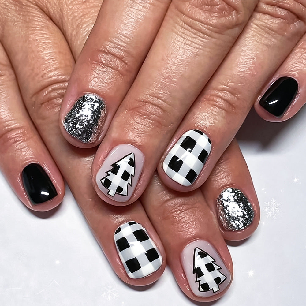 Festive Nail Art Kit with Holiday Tree Designs Bowlift