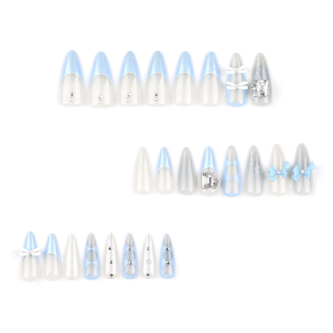 Artistic stiletto nails with elegant jewelry accents Bowlift