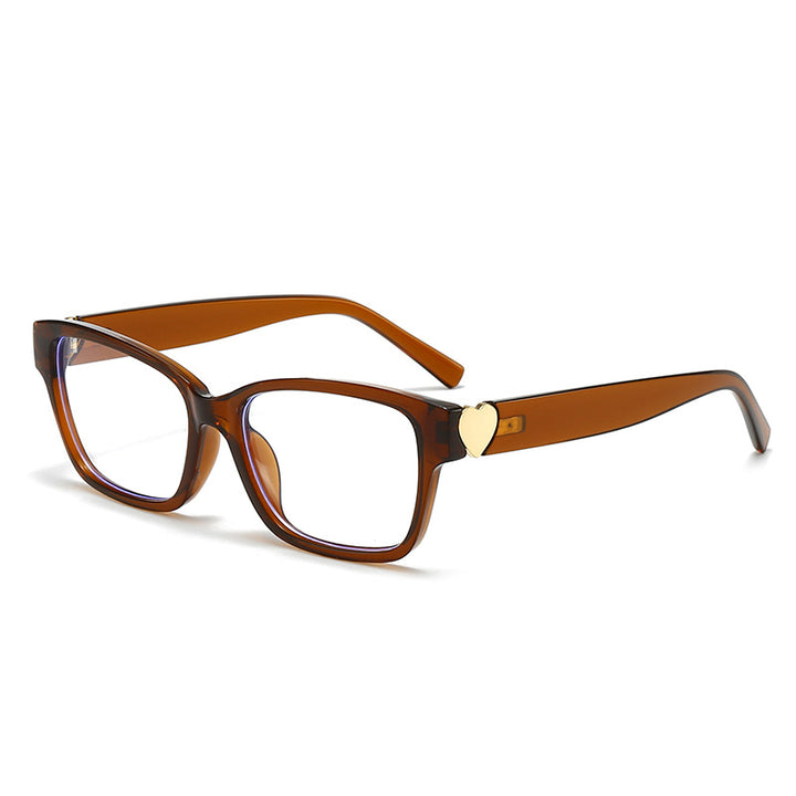 Women's fashionable square sunglasses with heart accents Bowlift