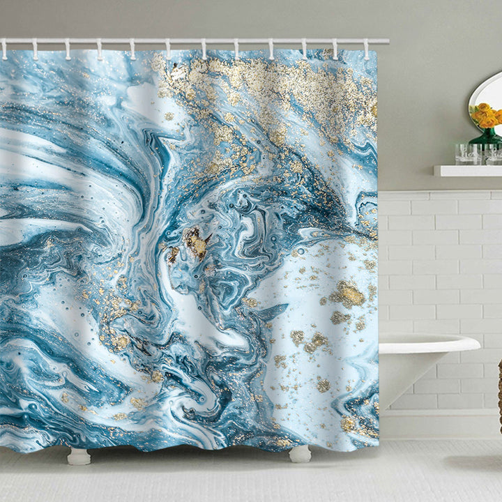 Artistic Marble Design Shower Curtain Bowlift