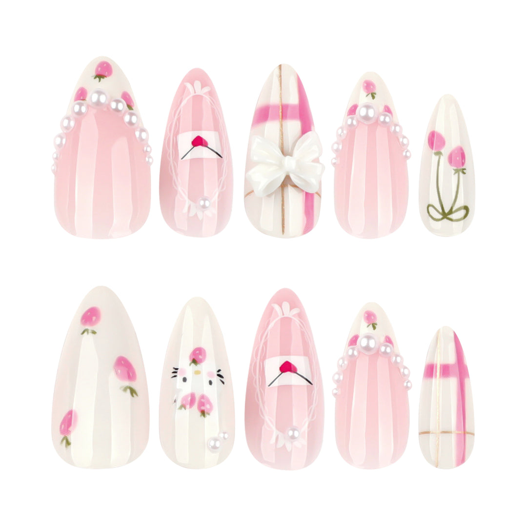 Artful stiletto nails with playful designs and a light 3D effect Bowlift