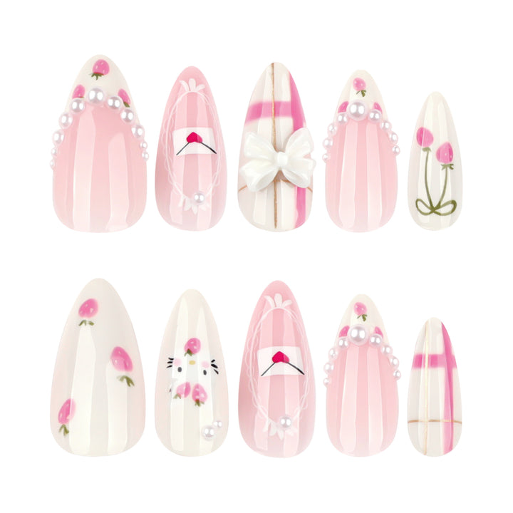 Artful stiletto nails with playful designs and a light 3D effect Bowlift