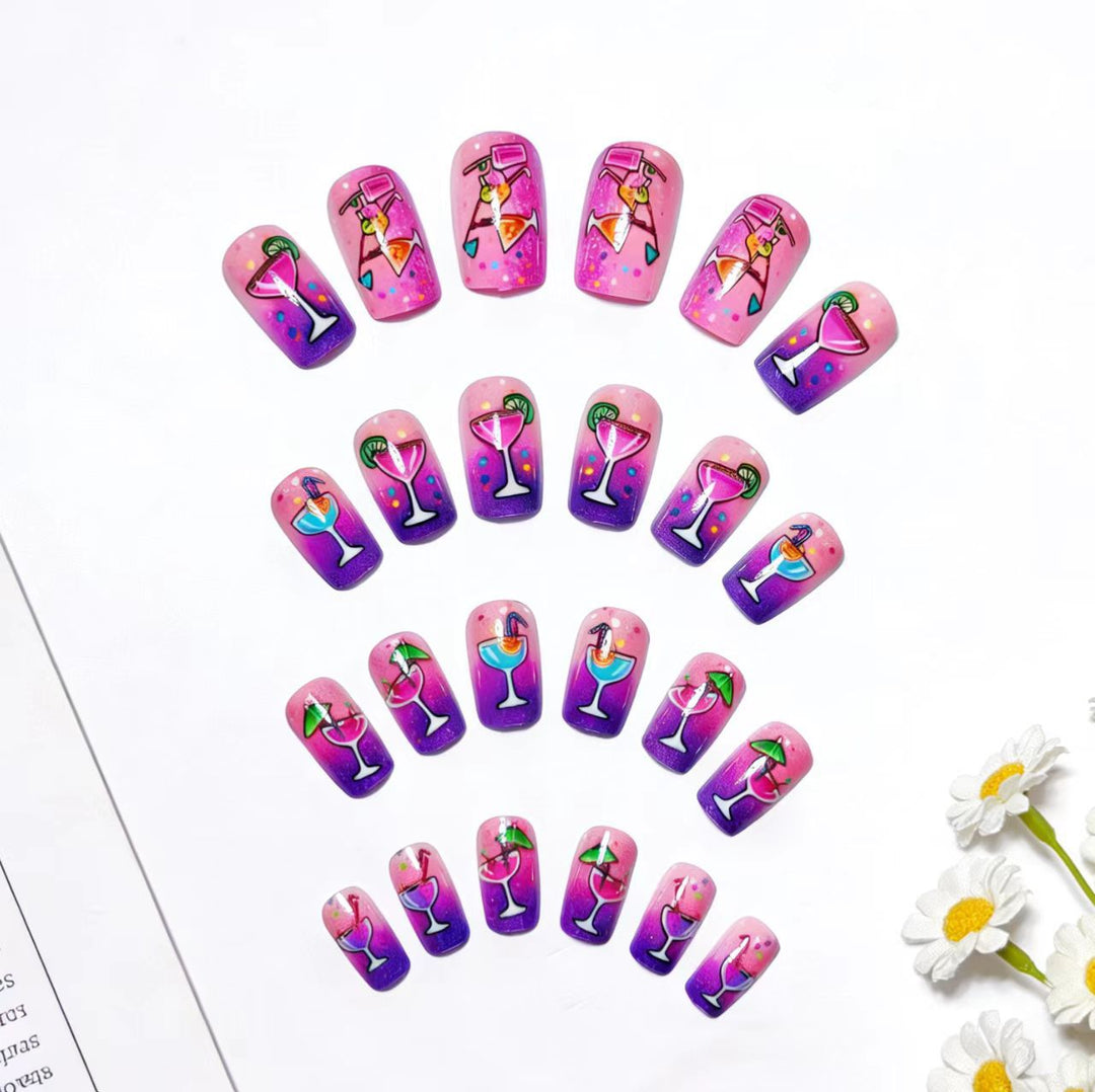 Creative Art Nails with Cheerful Cocktail Design Bowlift