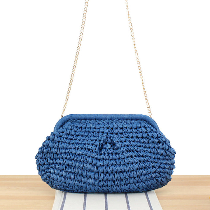 Handbag with Elegant Woven Design and High-Quality Chain Decoration Bowlift