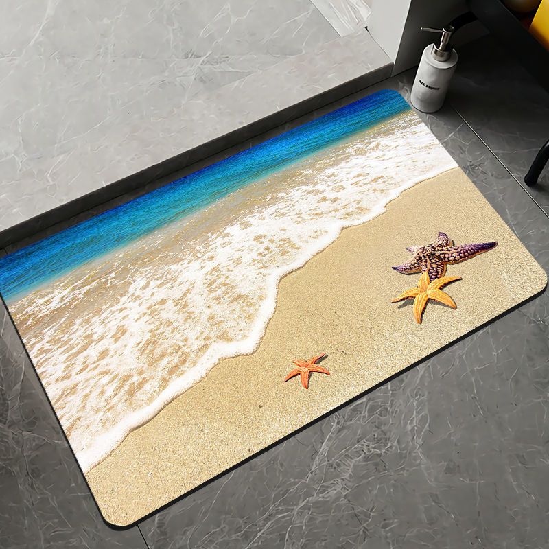 Elegant Floral Design Bath Mat Bowlift