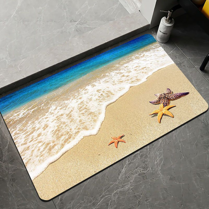 Elegant Floral Design Bath Mat Bowlift