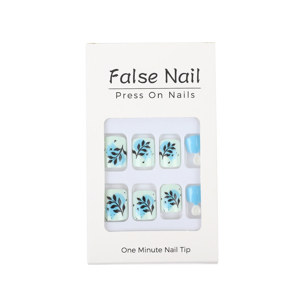 Stylish leaf design artificial nails Bowlift