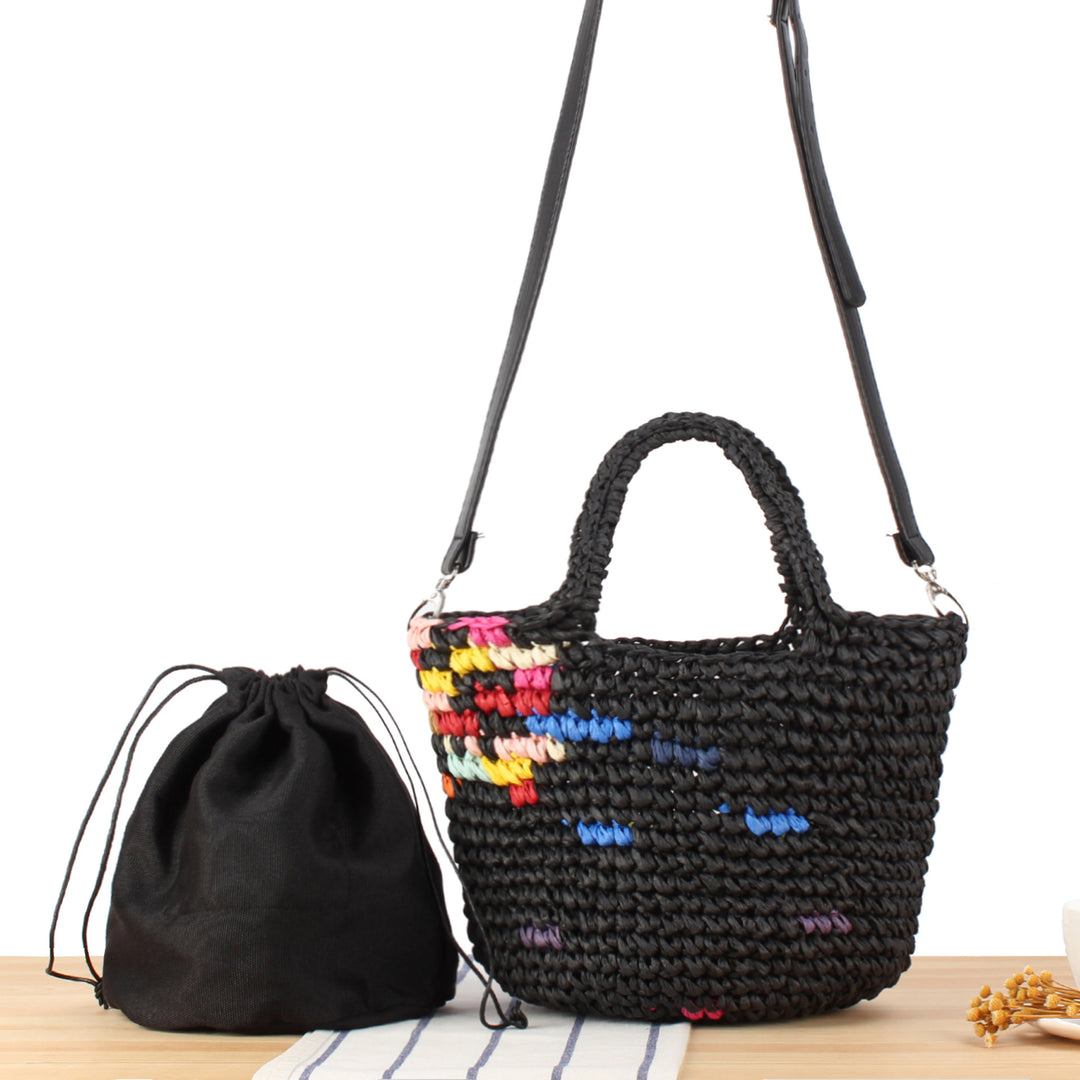 Handmade basket bag with colorful accents Bowlift