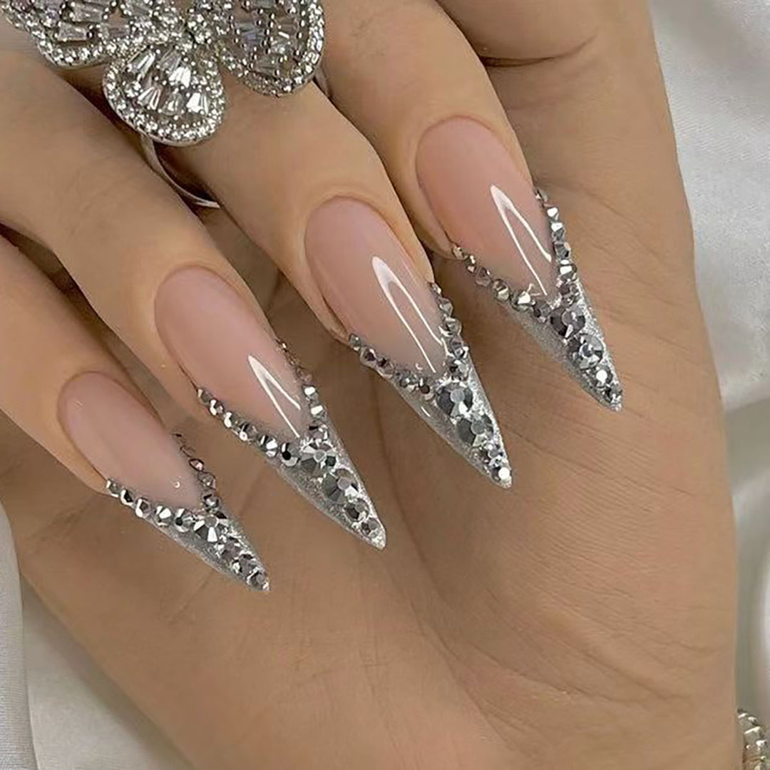Glamorous Stiletto Nail Art Extensions Bowlift