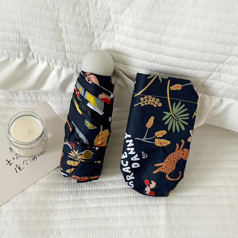 Women Folding Umbrella with Striking Flower Pattern Bowlift