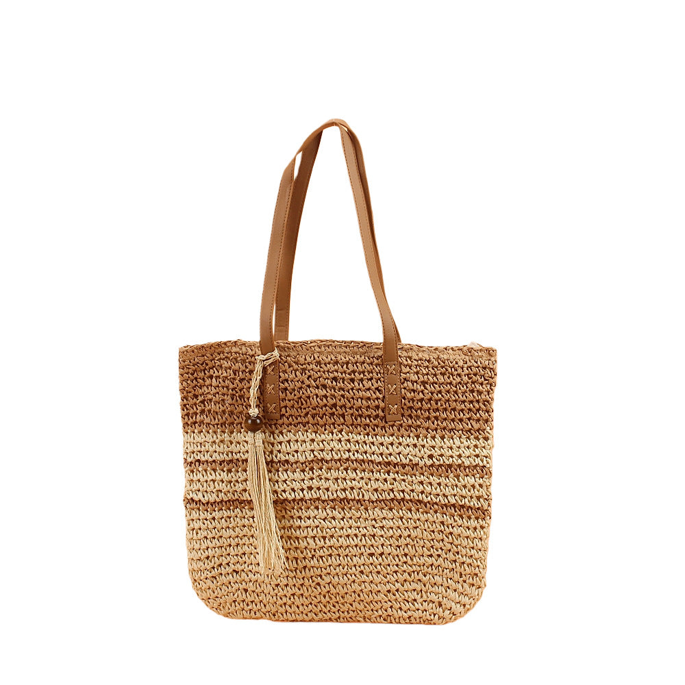 Structured straw tote bag Bowlift