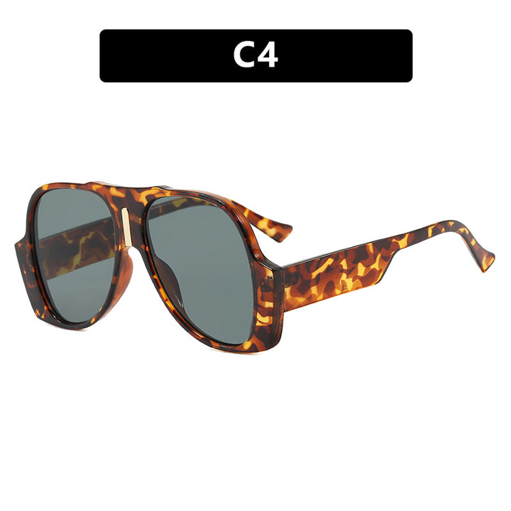 Women's square sunglasses with unique animal pattern frame and UV protection Bowlift