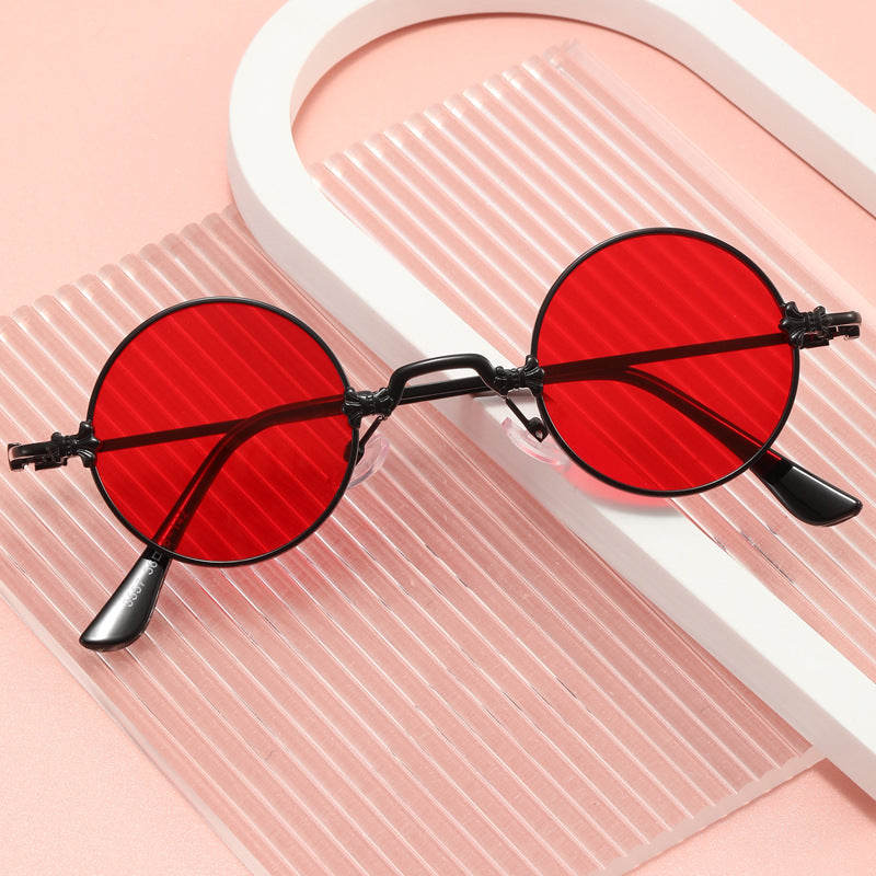 Ladies fashionable round glasses with high-quality metal frame and flexible temples Bowlift
