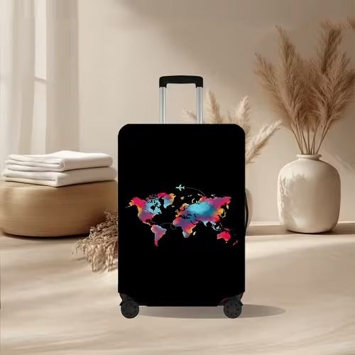 Unisex nan elastic suitcase cover with volcanic lava marble design, stretch protective cover for trolley Bowlift