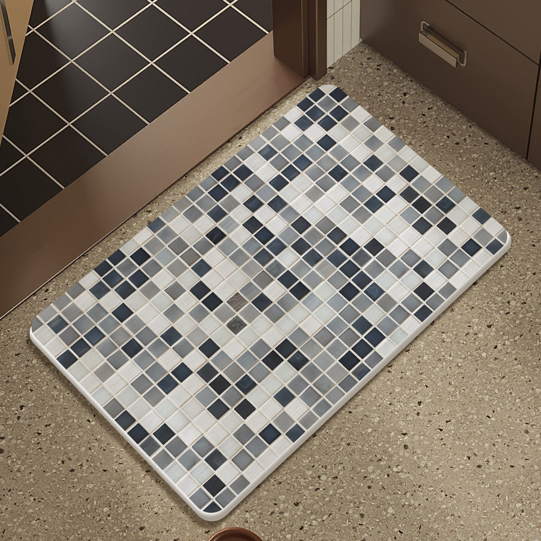 Mosaic Design Bath Mat Bowlift