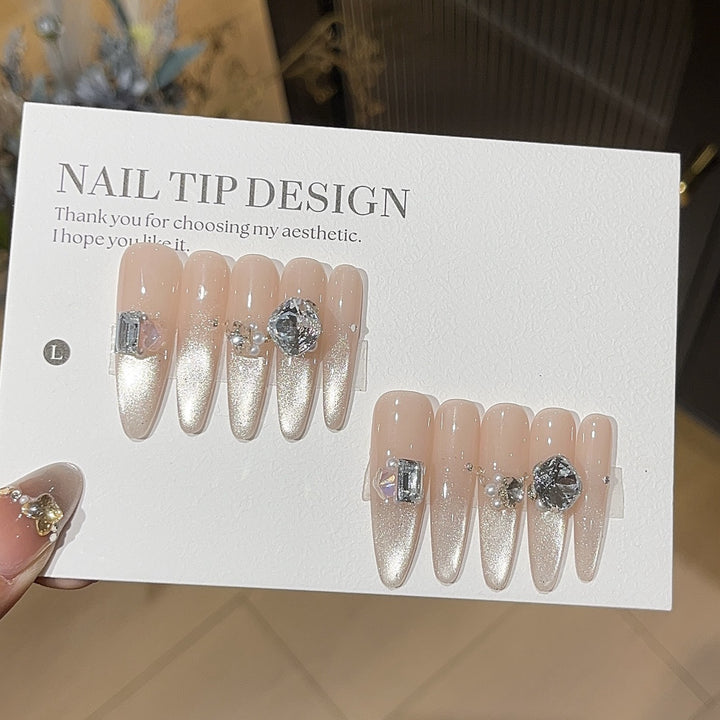 Glamorous Crystal-Embellished Press-On Nails Bowlift