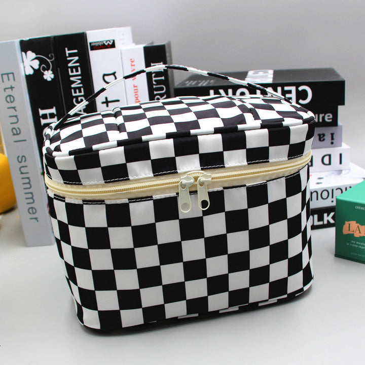 Checkered Pattern Pencil Pouch Bowlift